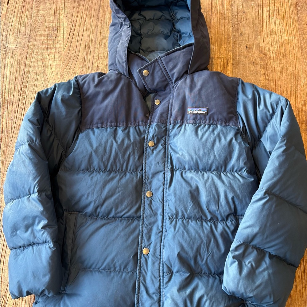 Patagonia kids Hooded Down puffer Jacket - navy